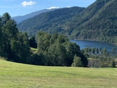 Feriehus med utsikt til fjord og fjell