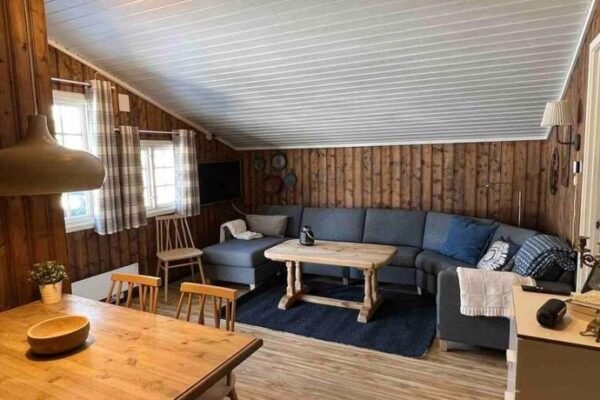 Koselig hytte med uteplas ved Hallingdalselva