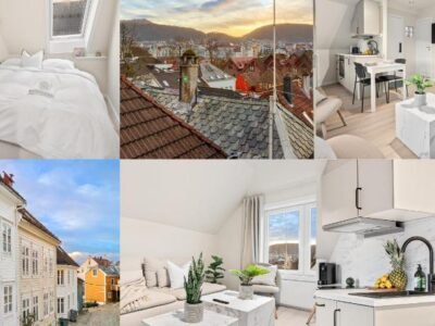 View to Bryggen – Renovated dec 24 – Historic cobblestone street