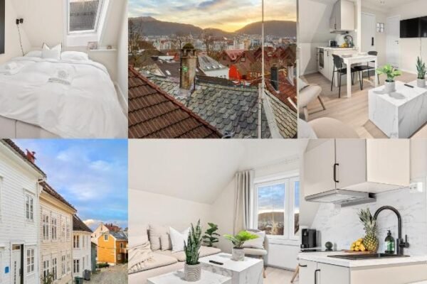 View to Bryggen – Renovated dec 24 – Historic cobblestone street