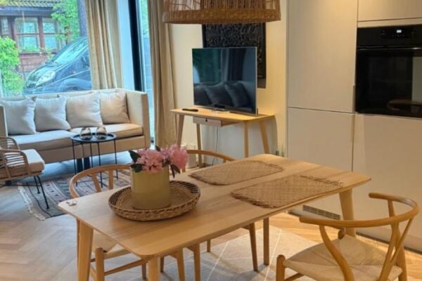 Beachfront apartment with private swimming dock