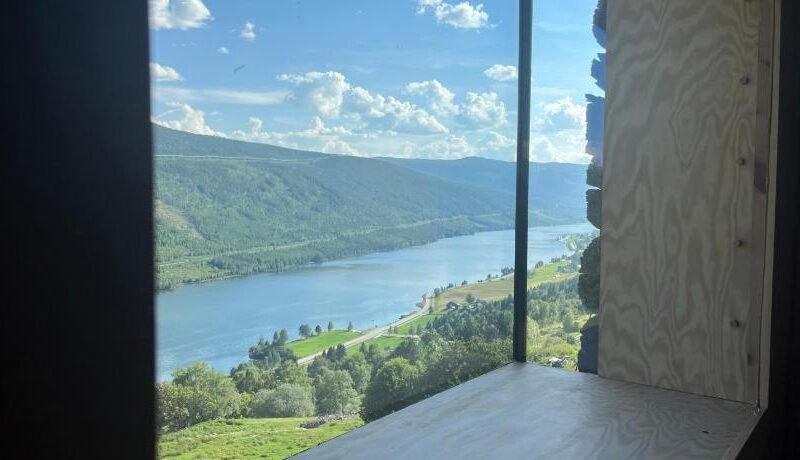 Architect designed sleeping box in barn