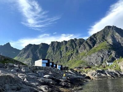 High end sea cabins at A in Lofoten