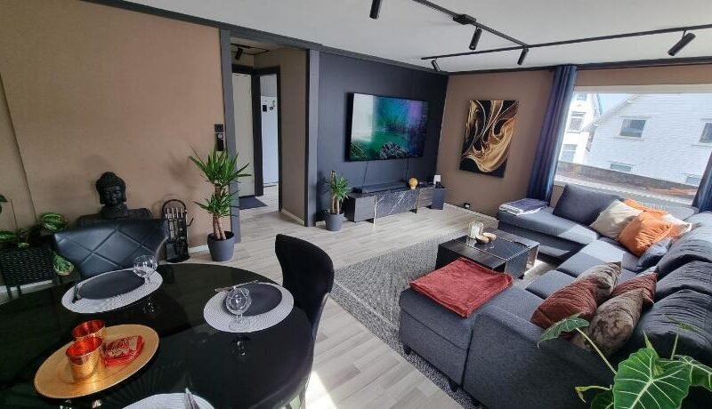 Spacious and central apartment with a private garden, Free parking and Free EV recharging